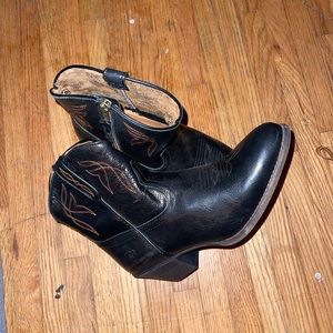Ariat short cowboy boots. So cute! Never worn too narrow.